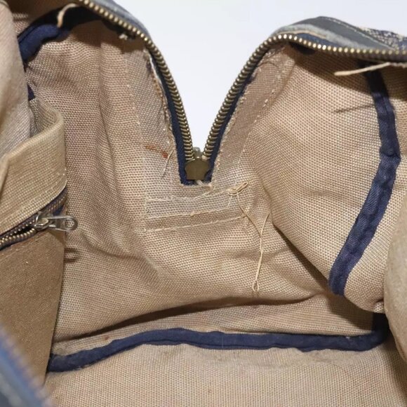 CELINE C Macadam Hand Bag Canvas Navy Auth bs23204 - Picture 12 of 16